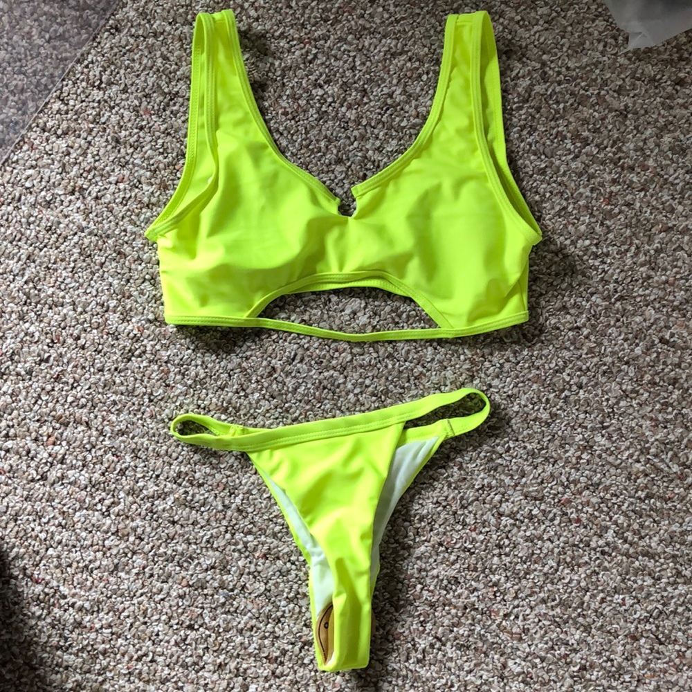 Neon two-piece swimsuit